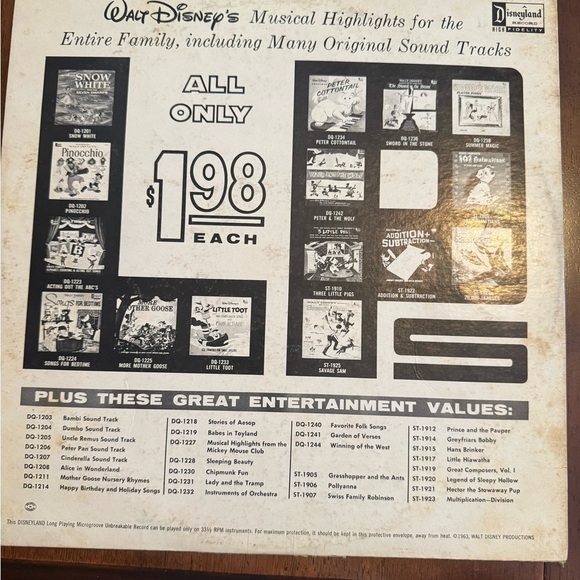 Walt Disney Tubby the Tuba Vinyl Record - Picture 2 of 5